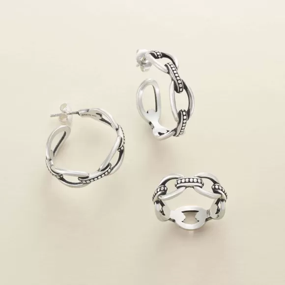 Outlet James Avery Artisan Jewelry Beaded Connected Links Hoops