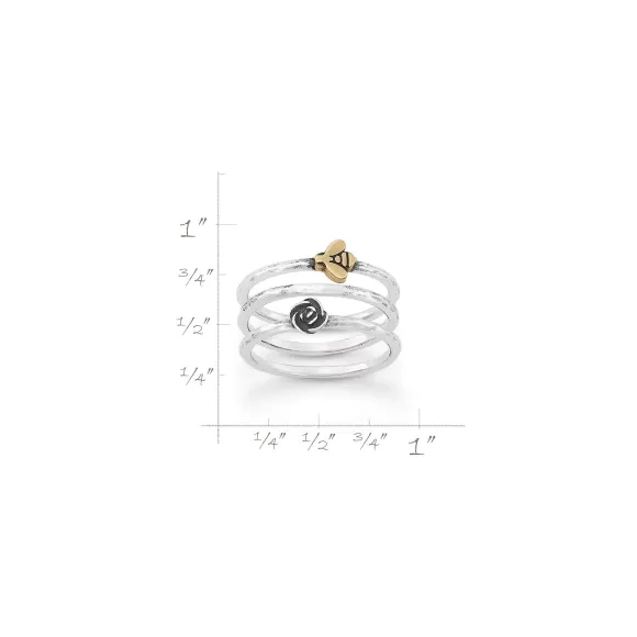 Best James Avery Artisan Jewelry Bee And Rose Ring Set
