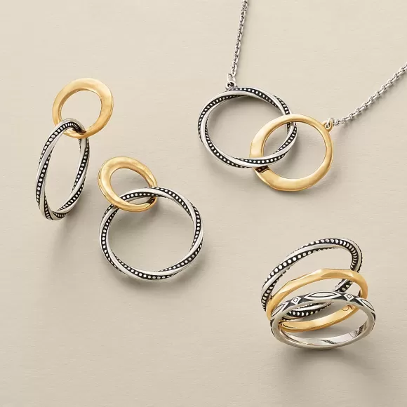 Best James Avery Artisan Jewelry Connected Circles Drop Earrings