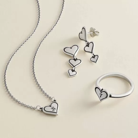 New James Avery Artisan Jewelry Delicate Heart Initial Necklace