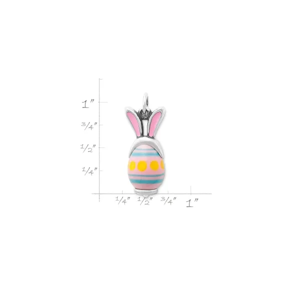 Hot James Avery Artisan Jewelry Enamel Bunny Ears Art Glass Charm Pink
