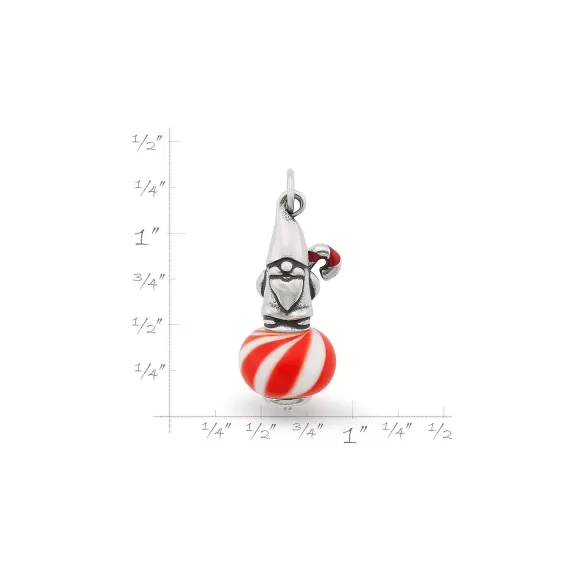 Store James Avery Artisan Jewelry Enamel Christmas Gnome Art Glass Charm Red