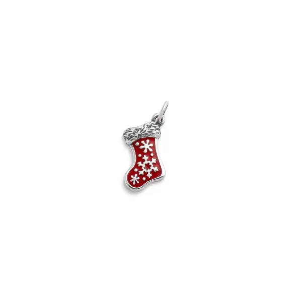 Hot James Avery Artisan Jewelry Enamel Christmas Stocking Charm Red