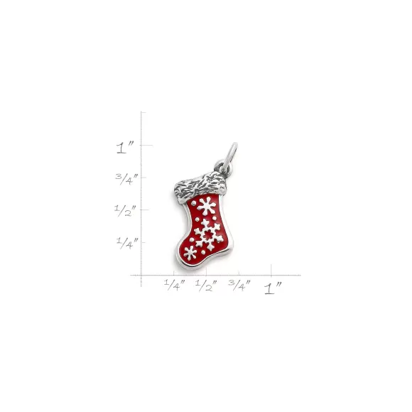 Hot James Avery Artisan Jewelry Enamel Christmas Stocking Charm Red