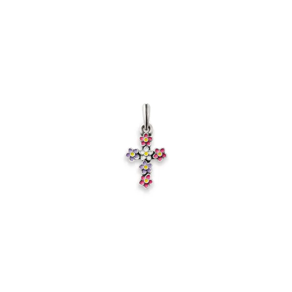 Shop James Avery Artisan Jewelry Enamel Floral Cross Pendant Multi-Color