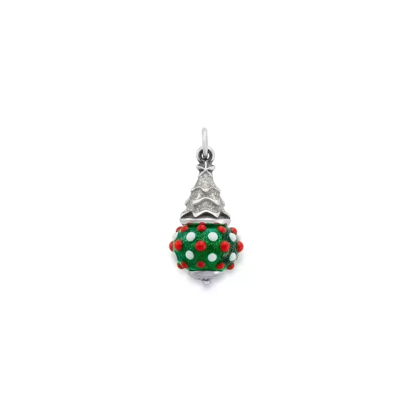 Best James Avery Artisan Jewelry Enamel Glitter Christmas Tree Art Glass Charm Green
