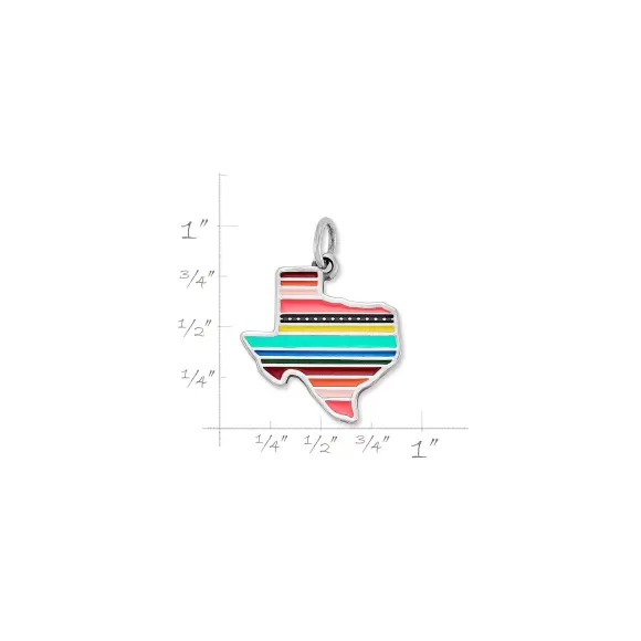 Clearance James Avery Artisan Jewelry Enamel Texas Serape Charm Multi-Color