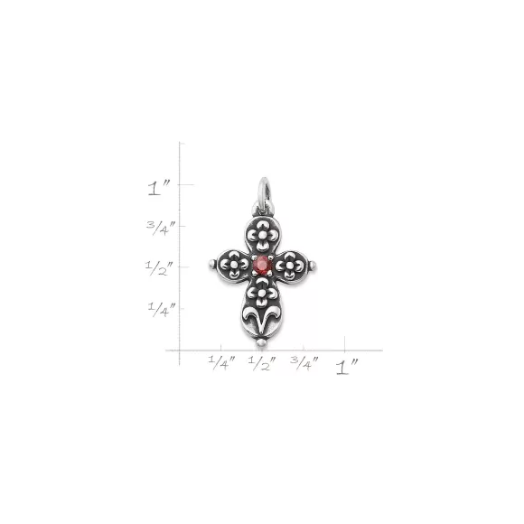 Hot James Avery Artisan Jewelry Floret Gemstone Cross Charm