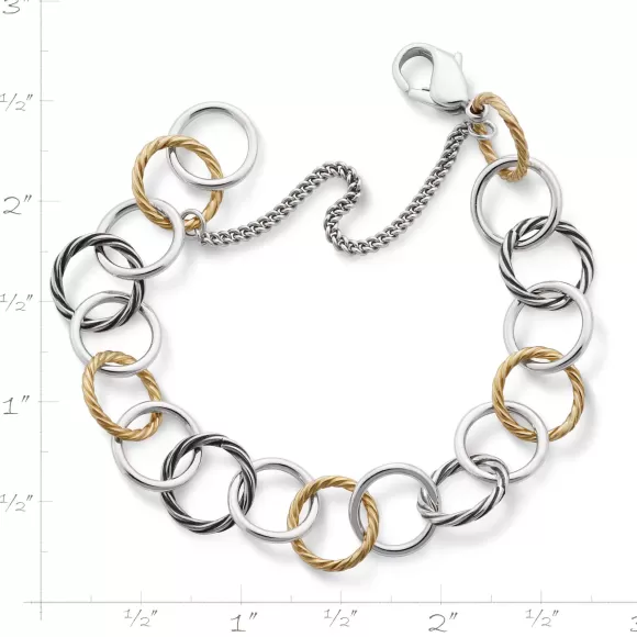 Best Sale James Avery Artisan Jewelry Gold And Silver Loops Charm Bracelet