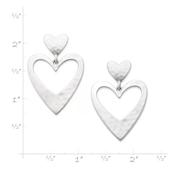 Clearance James Avery Artisan Jewelry Hammered Double Heart Drop Earrings