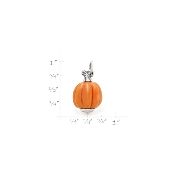 Best James Avery Artisan Jewelry Harvest Pumpkin Art Glass Charm Orange