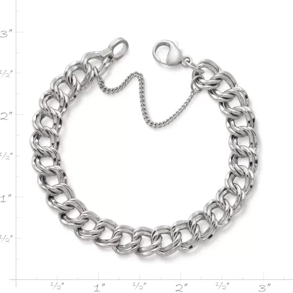 Cheap James Avery Artisan Jewelry Heavy Double Curb Charm Bracelet