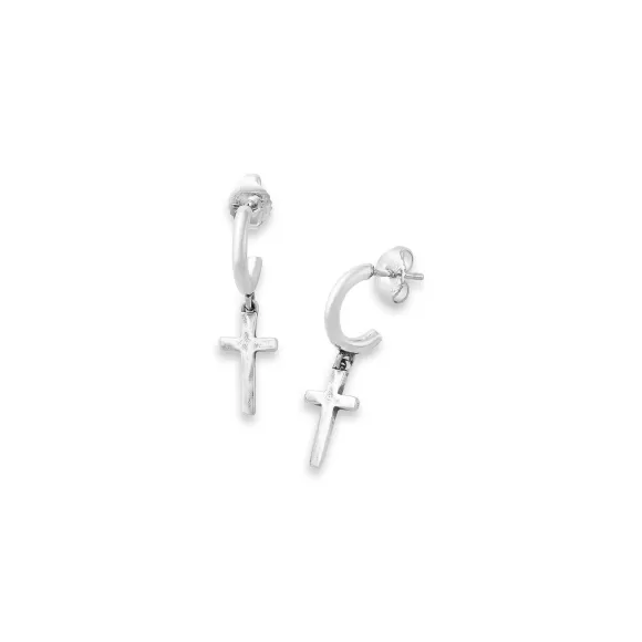 Clearance James Avery Artisan Jewelry Horizon Cross Hoop Dangle Earrings