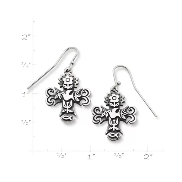 New James Avery Artisan Jewelry La Primavera Cross Dangle Earrings