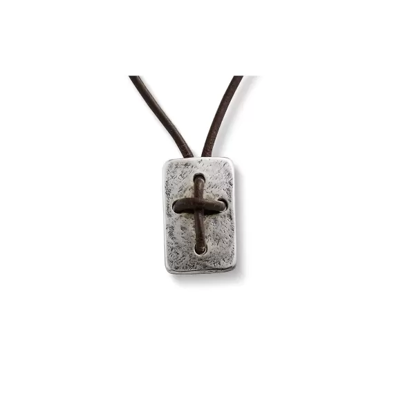 Best Sale James Avery Artisan Jewelry Leather Cross Shield Necklace