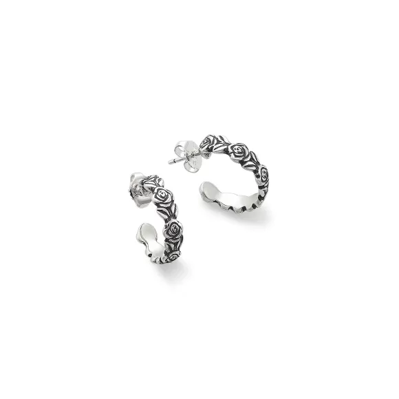 New James Avery Artisan Jewelry Rose Hoops
