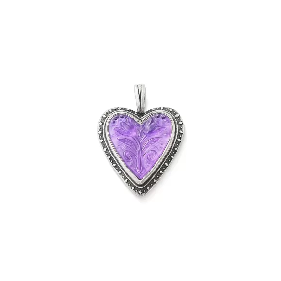 Sale James Avery Artisan Jewelry Sculpted Heart And Tulips Layered Gemstone Pendant