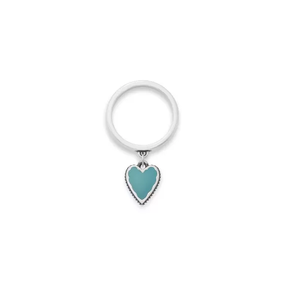 New James Avery Artisan Jewelry Small Enamel Heart Charm Dangle Ring