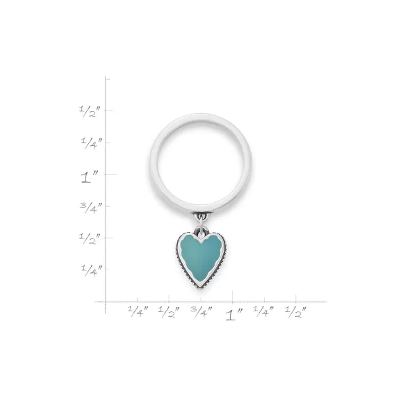 New James Avery Artisan Jewelry Small Enamel Heart Charm Dangle Ring