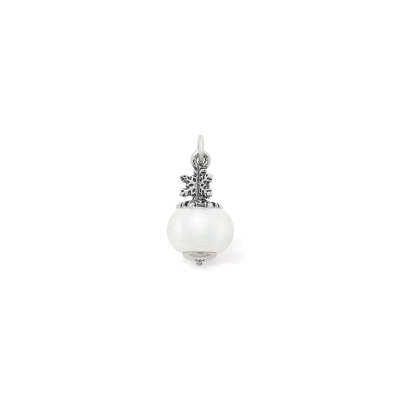 Best Sale James Avery Artisan Jewelry Snowflake Art Glass Charm White