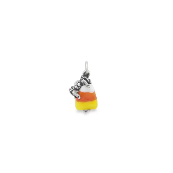 Outlet James Avery Artisan Jewelry Sweet And Spooky Halloween Art Glass Charm Orange