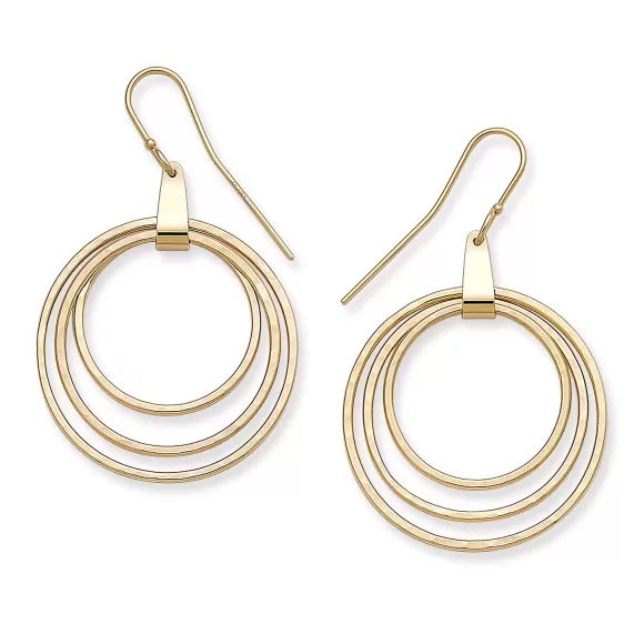 Discount James Avery Artisan Jewelry Three Hammered Circles Dangle Earrings