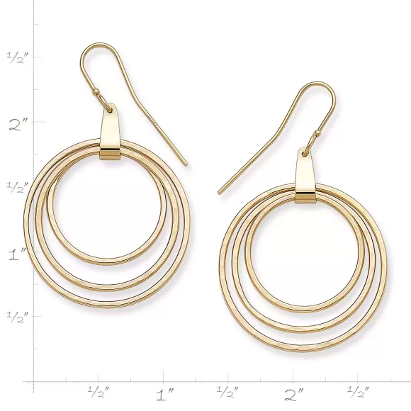 Discount James Avery Artisan Jewelry Three Hammered Circles Dangle Earrings