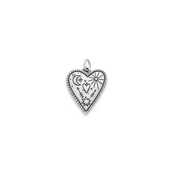 New James Avery Artisan Jewelry Western Sky Heart Charm