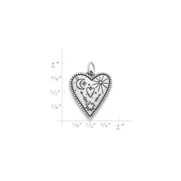 New James Avery Artisan Jewelry Western Sky Heart Charm